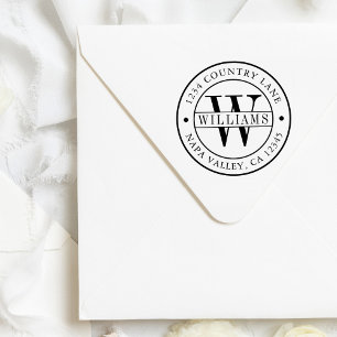 Elegant Monogram Create Your Own Return Address Rubber Stamp