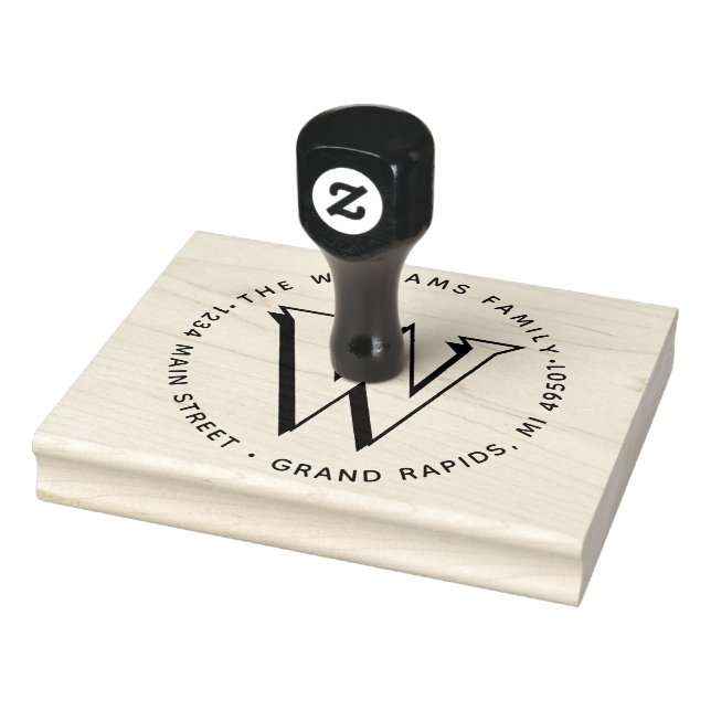 Elegant Monogram│Create Your Own Return Address Rubber Stamp (Stamp)