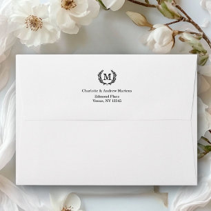 Elegant Monogram Crest Custom Envelope