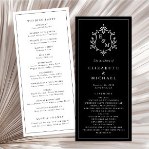 Elegant Monogram Crest Wedding Ceremony Programme