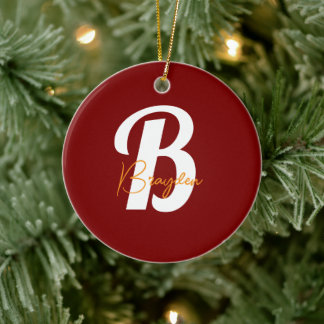 Elegant Monogram  custom  Ceramic Tree Decoration