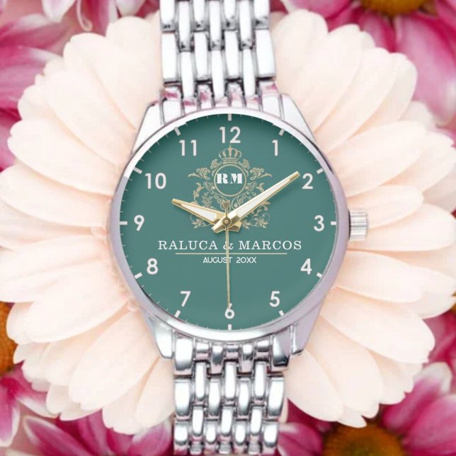 Elegant Monogram Custom Couple names Watch (Creator Uploaded)
