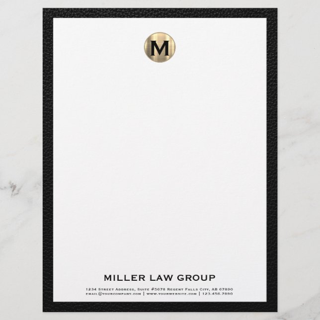 Elegant Monogram Custom Letterhead (Front)
