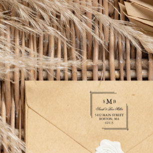 Elegant Monogram - Custom Names & Address Self-inking Stamp