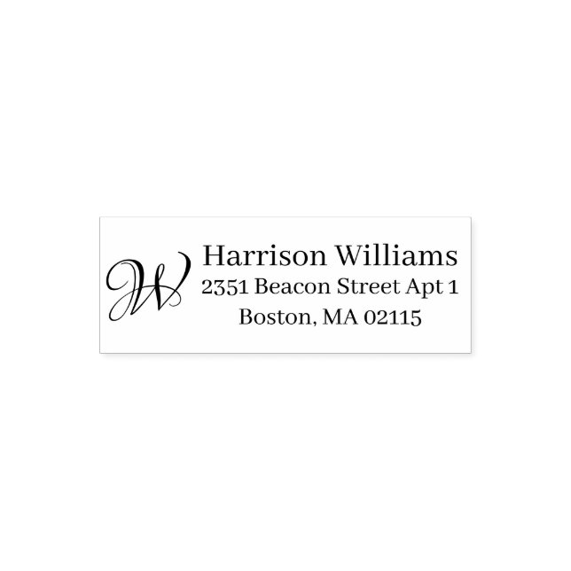 Elegant Monogram custom Return Address Self-inking Stamp (Design)