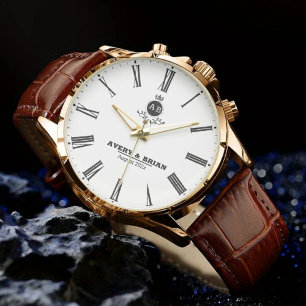 Elegant  Monogram Custom Wedding Gift Watch