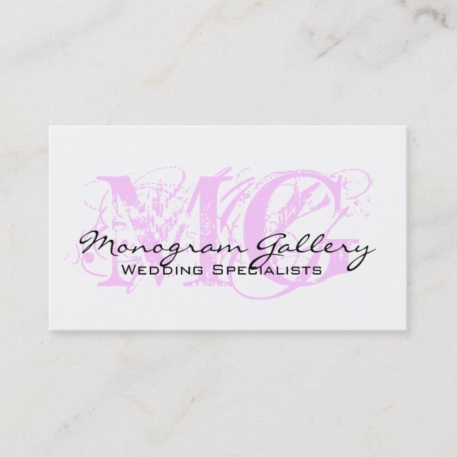 Elegant Monogram Customisable Business Card (Front)