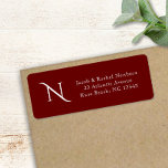 Elegant Monogram Dark Red Burgundy Return Address<br><div class="desc">This design features an elegant monogram letter with space for your address. Click the customize button for more flexibility in modifying the text. Variations of this design as well as coordinating products are available in our shop, zazzle.com/store/doodlelulu. Contact us if you need this design applied to a specific product to...</div>