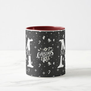 Elegant Monogram Decorative Christmas holiday Mug