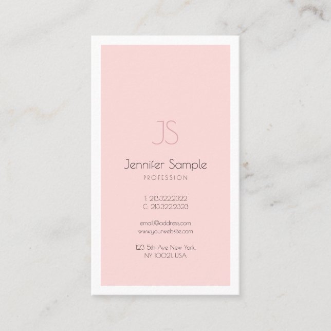 Elegant Monogram Design Clean Plain Luxury Trendy Business Card (Front)
