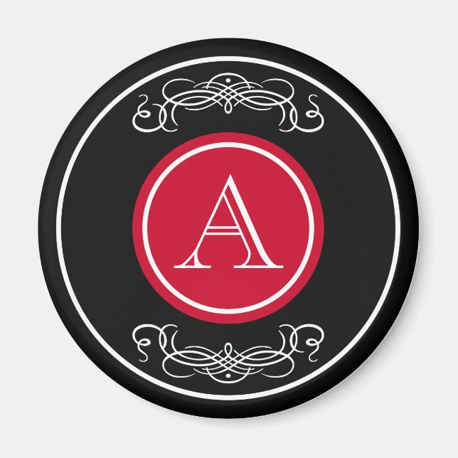 Elegant monogram design magnet (Front)