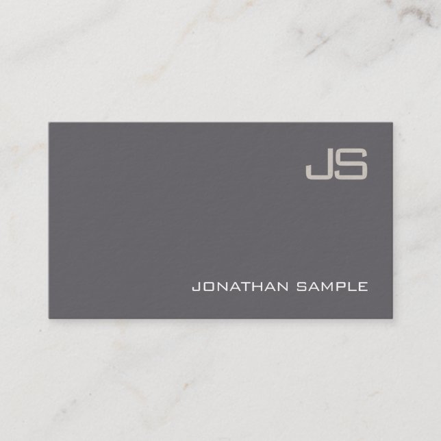 Elegant Monogram Design Modern Plain Luxury Trendy Business Card (Front)