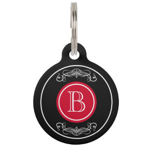 Elegant monogram design pet tag