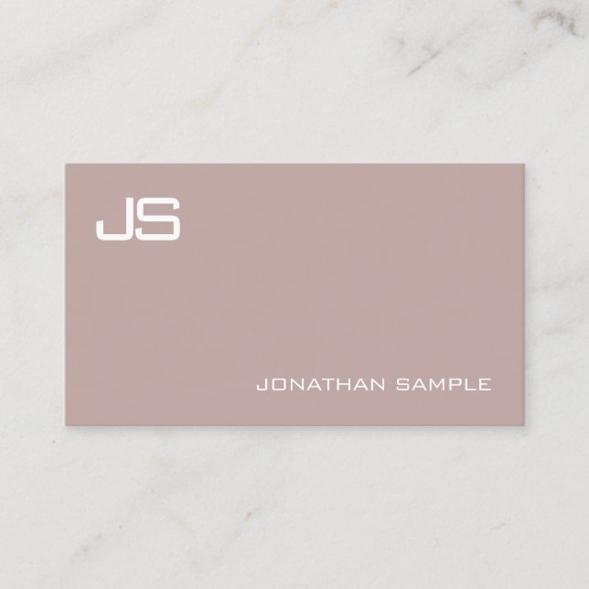 Elegant Monogram Design Trendy Modern Plain Luxury Business Card (Front)