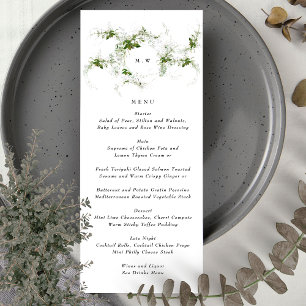 Elegant Monogram   Eucalyptus Wreath Wedding Menu