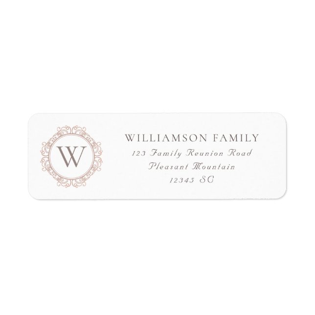 Elegant Monogram Family Reunion Return Address  (Front)