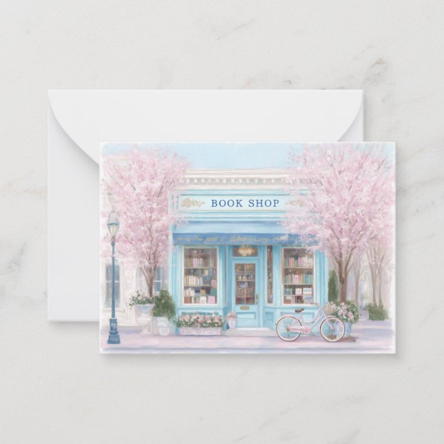 Elegant Monogram Floral Booklover Note Cards (Front)