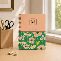 Elegant Monogram Floral Pattern Personalised Name
