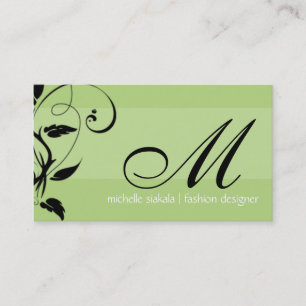 elegant; monogram flourish business card