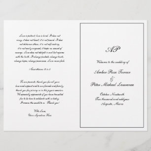 Elegant Monogram Formal Folded Wedding Program