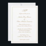 Elegant Monogram Formal Gold All In One Wedding Invitation<br><div class="desc">Traditional style All In One Wedding Invitation featuring a simple and classic design with your monogram at the top along with your wedding details surrounded by a border. Your details are in an elegant faux gold script and may be changed to any colour you wish by clicking the "customise" button....</div>