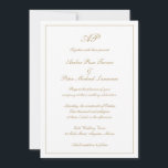 Elegant Monogram Formal Gold All In One Wedding Invitation<br><div class="desc">Traditional style All In One Wedding Invitation featuring a simple and classic design with your monogram at the top along with your wedding details surrounded by a border. Your details are in an elegant faux gold script and may be changed to any colour you wish by clicking the "customise" button....</div>