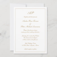 Elegant Monogram Formal Gold All In One Wedding