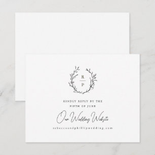 Elegant Monogram Formal Wedding Website RSVP Card