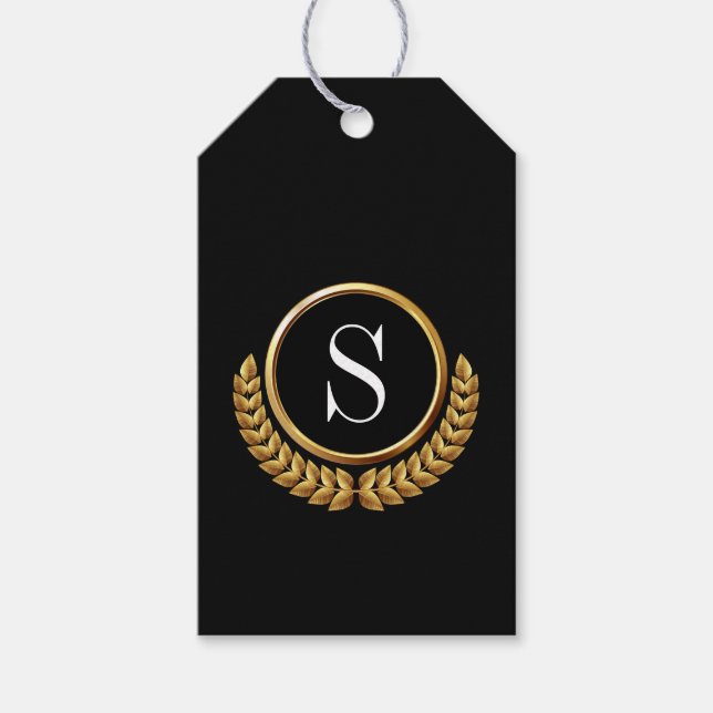 Elegant Monogram Gift Tags (Front)