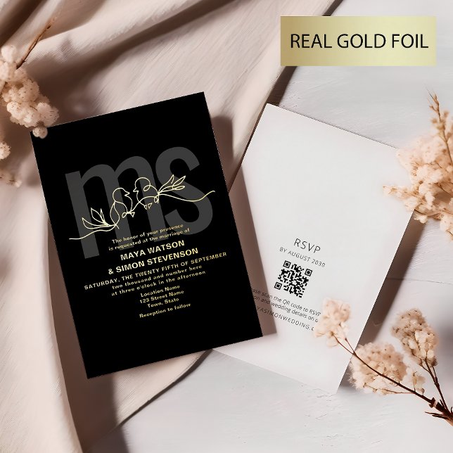 Elegant Monogram Gold and Black Wedding (Creator Uploaded)