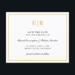 Elegant Monogram Gold Budget Wedding Save The Date<br><div class="desc">Elegant budget save the date featuring your two initial monogram in faux gold,  inside of a border,  over a white background.  This classy design is great for a formal wedding.</div>
