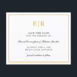 Elegant Monogram Gold Budget Wedding Save The Date<br><div class="desc">Elegant budget save the date featuring your two initial monogram in faux gold,  inside of a border,  over a white background.  This classy design is great for a formal wedding.</div>