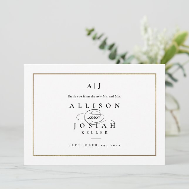 Elegant Monogram Gold Wedding (Standing Front)