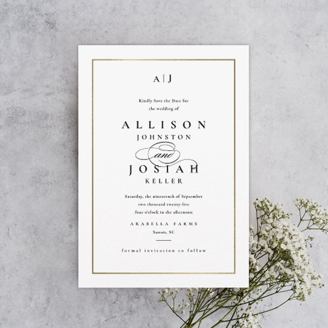 Elegant Monogram Gold Wedding Save The Date (Creator Uploaded)