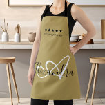 Elegant Monogram Gold White Script Best Chef Name  Apron<br><div class="desc">Personalise your Elegant Monogram Gold White Script Name Best Chef Apron and cook your favourite Italian recipes with success. Become a 5 stars Family Chef and enjoy the best Authentic Traditional Recipes by Nonna Belinda! © Belytalia 2021</div>