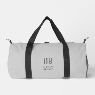 Elegant Monogram Grey Duffle Bag