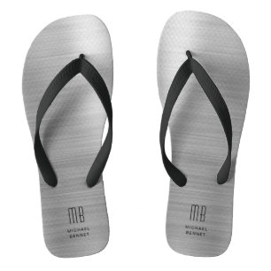 Elegant Monogram Grey Jandals