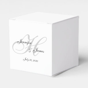 Elegant Monogram H Wedding Favour Boxes