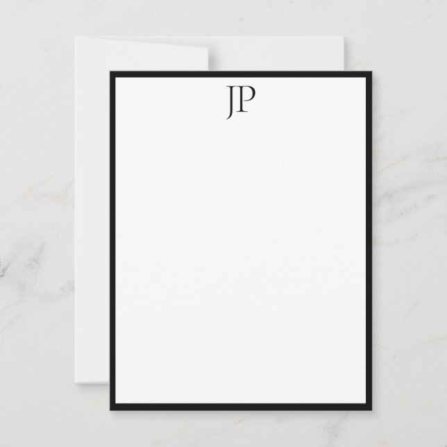 Elegant Monogram Handwritten Script Text Classic Card (Front)