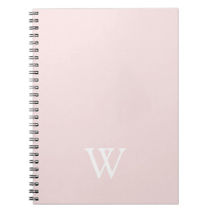 Elegant Monogram Initial Blush Pink Notebook