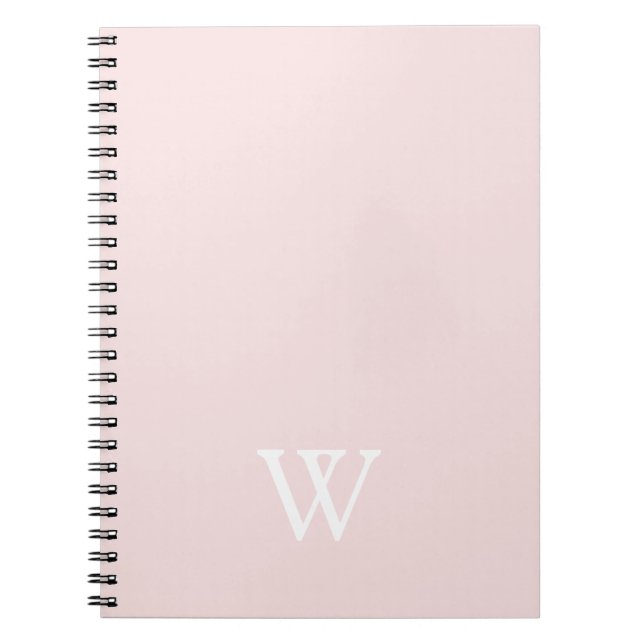 Elegant Monogram Initial Blush Pink Notebook (Front)