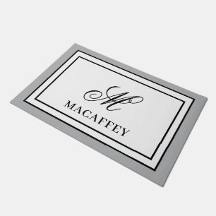 Elegant Monogram Initial Doormat