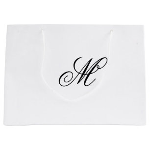Elegant Monogram Initial  Large Gift Bag