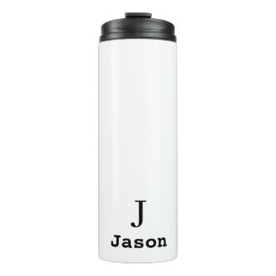 Elegant Monogram Initial Name Personalised Thermal Tumbler