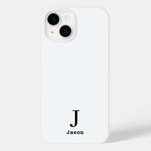 Elegant Monogram Initial Name Personalised White Case-Mate iPhone 14 Case