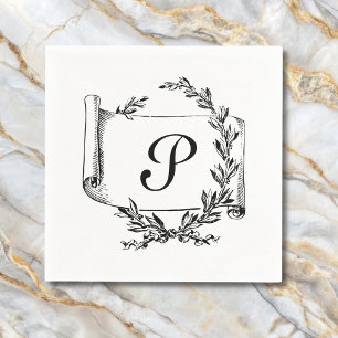 Elegant Monogram Initial  Napkin