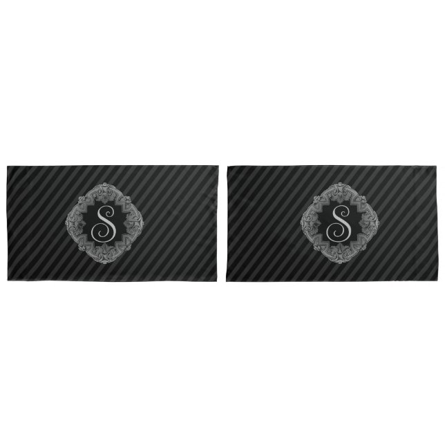 Elegant, Monogram Initial Pillowcase (Front-Set)