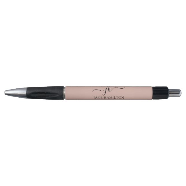 Elegant Monogram Initial Script Name Pen (Front)