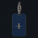Elegant Monogram Initial Script Name Travel Luggage Tag<br><div class="desc">Create your very own custom and personalised Monogram Initial Script Name Return Address Luggage Tag completely by clicking the "Personalise" button. Use the "Customise it" button to further re-arrange and format the style and placement of text.</div>