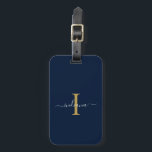 Elegant Monogram Initial Script Name Travel Luggage Tag<br><div class="desc">Create your very own custom and personalised Monogram Initial Script Name Return Address Luggage Tag completely by clicking the "Personalise" button. Use the "Customise it" button to further re-arrange and format the style and placement of text.</div>